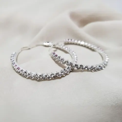 Brinco Prata Argola Zig Zag 3,5cm