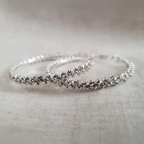 Brinco Prata Argola Zig Zag 3,5cm