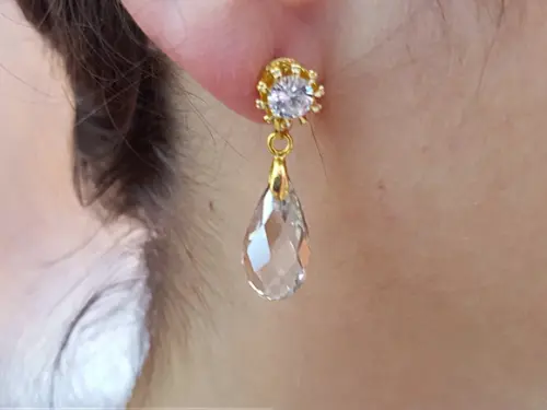 Brinco Zircônia e Cristal