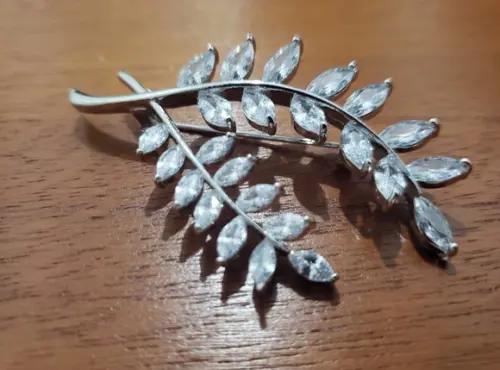 Broche Banhado a Prata com Zircônias