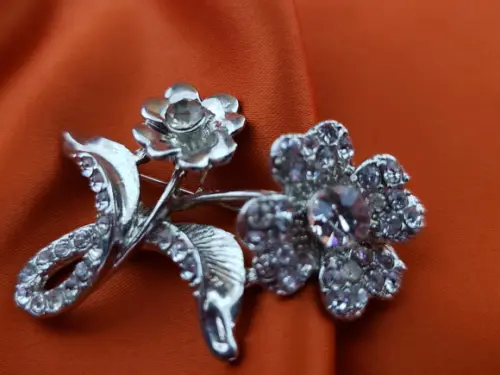 Broche banhado com Cristais e strass