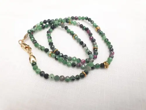 Choker de Pedras Naturais Rubi Zoisite