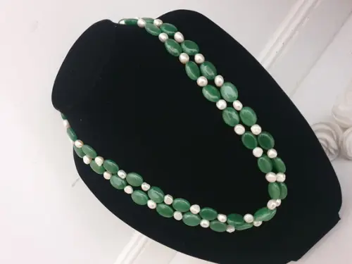 Colar Alternativo de Uma ou Duas Voltas com Jade Verde