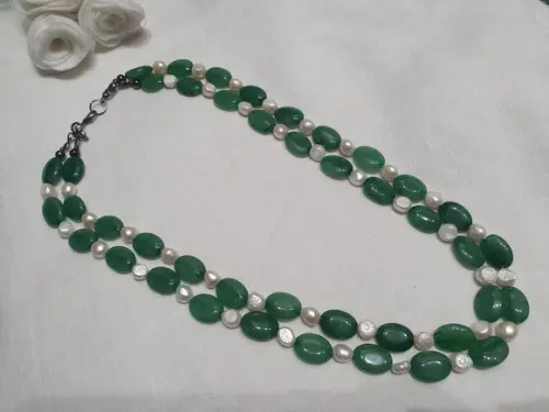 Colar Alternativo de Uma ou Duas Voltas com Jade Verde