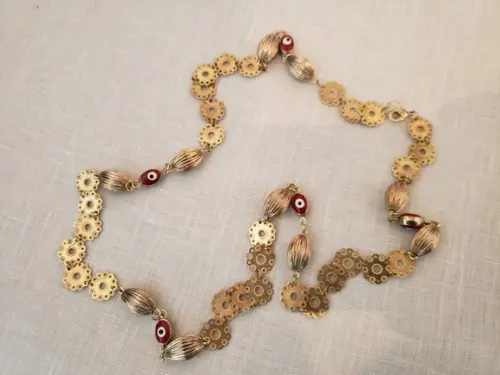 Colar Banhado Dourado com Olho Grego