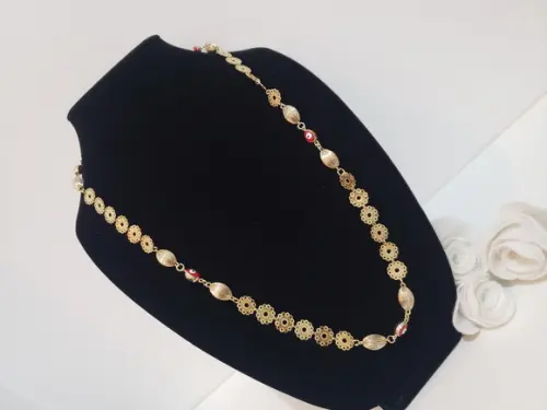 Colar Banhado Dourado com Olho Grego