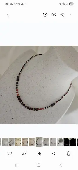 Colar Choker com Pedras Granada e Cristais Rubi