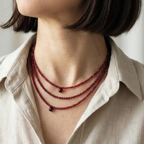 Colar Choker de Cristais e Pingentes Rubi