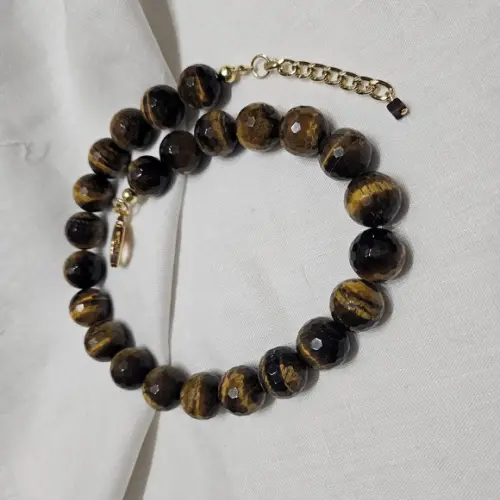 Colar Choker de Pedras Naturais Olho de Tigre