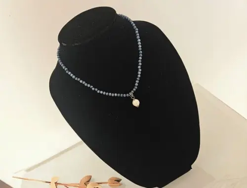 Colar com Pedras Jade Safira e Pérola Natural