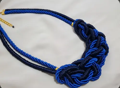 Colar de Corda e Cordão São Francisco Azul Bic