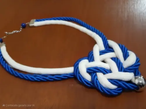 Colar de Corda e Cordão São Francisco Azul Bic