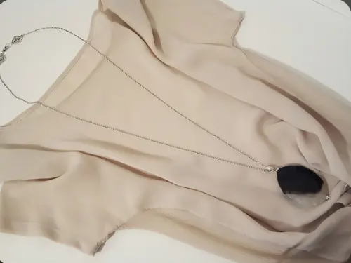 Colar de Corrente com Pingente de Pedra Natural Ágata