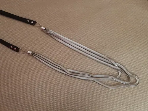 Colar de Correntes Prata e Couro