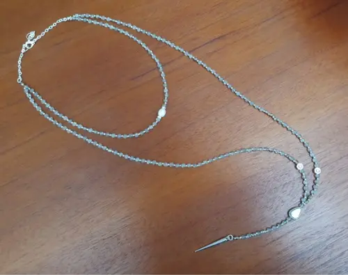 Colar de Cristal Facetado Prata e Pérola Natural