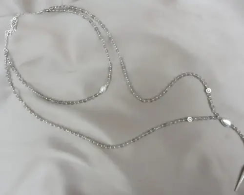 Colar de Cristal Facetado Prata e Pérola Natural