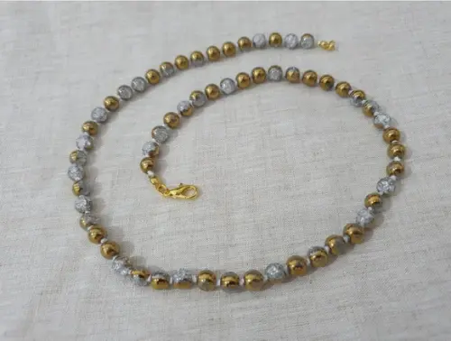 Colar de Cristal Fusion Ice e Dourado I