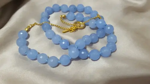 Colar de Jade Azul Sky