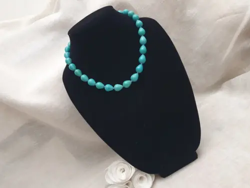 Colar De Pedra Howlita Azul Turquesa