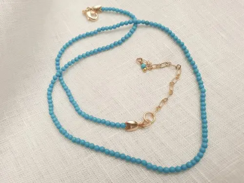 Colar de Pedra Natural Azul Turquesa