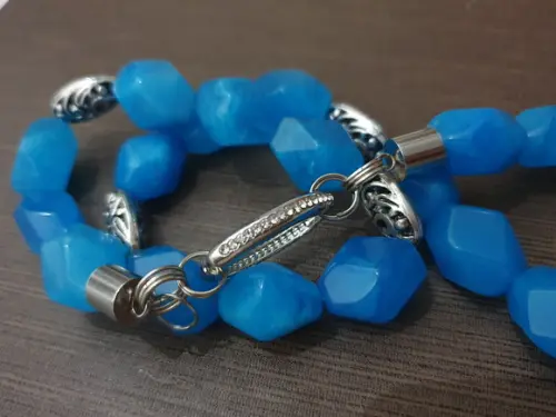 Colar de Pedras Naturais Jade Celeste