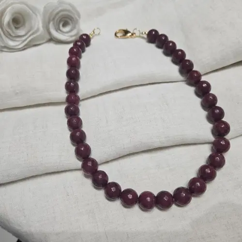 Colar de Pedras Naturais Jade Rubi