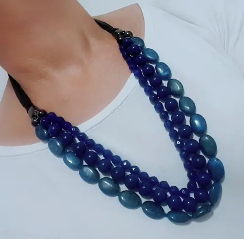 Colar de Pedras Naturais Lápis Lazuli