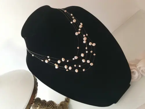 Colar de Pérolas Naturais Off White