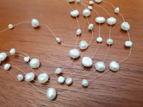 Colar de Pérolas Naturais Off White