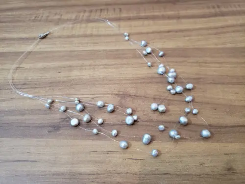 Colar de Pérolas Naturais Prata