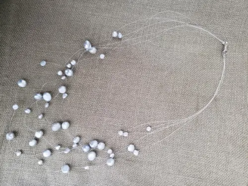 Colar de Pérolas Naturais Prata