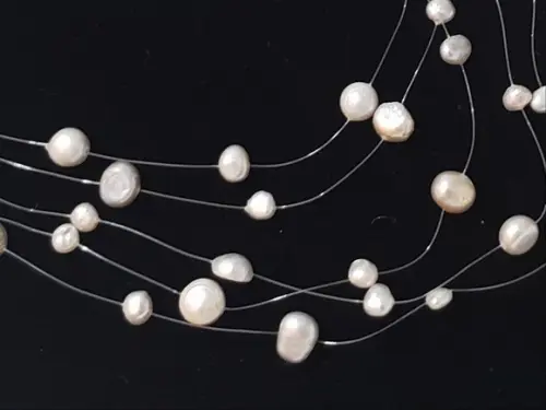 Colar de Pérolas Naturais Prata