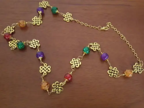 Colar Dourado De Cristais Fusion Coloridos