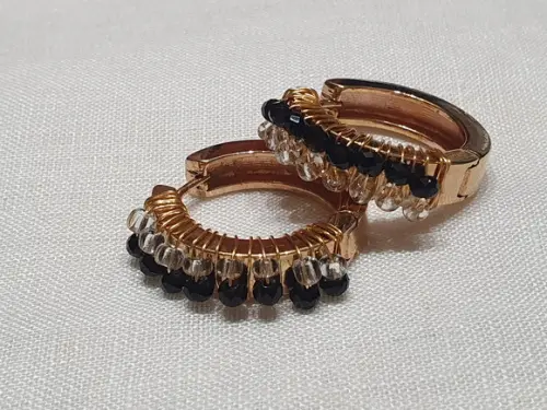 Conjunto de Colar Coração e Brinco Argola com Cristais