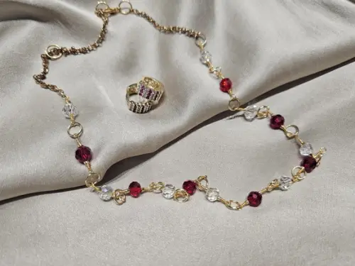 Conjunto de Colar e Brinco de Cristais