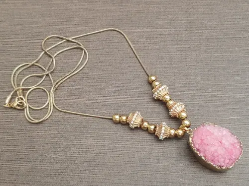 Corrente com Drusa Rosa