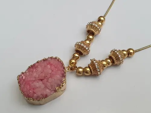 Corrente com Drusa Rosa