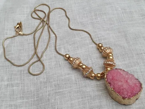 Corrente com Drusa Rosa