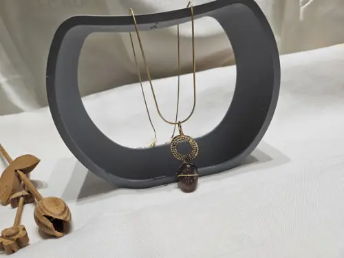 Corrente com Pedra Ágata Lapidada
