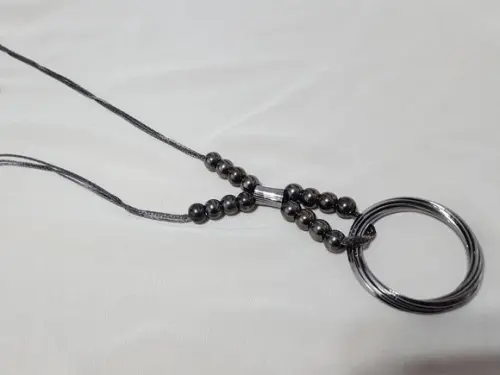 Corrente Grafite com Pingente de Aros