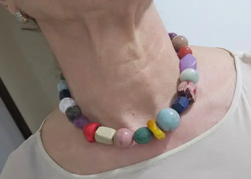 Maxi Colar Choker de Pedras Naturais