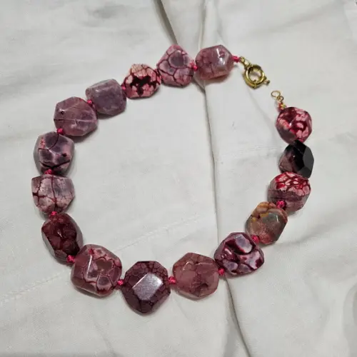 Maxi Colar Chocker de Pedras Naturais Ágata