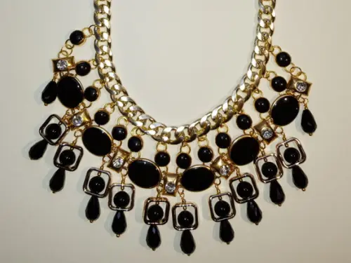 Maxi Colar com Cristais Negro - Semi Jóia