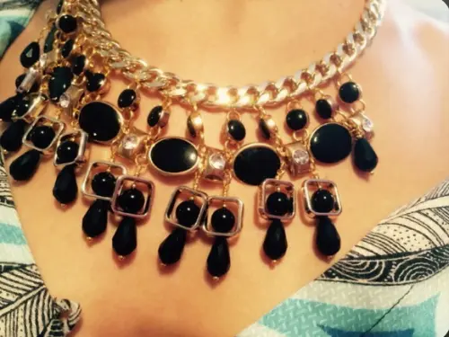 Maxi Colar com Cristais Negro - Semi Jóia