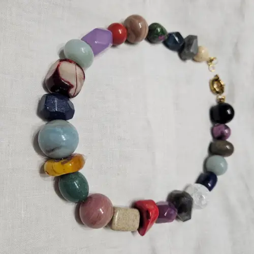 Maxi Colar Choker de Pedras Naturais