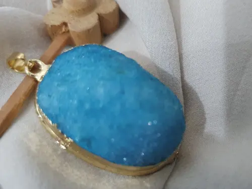 Pingente de Drusa Azul Celeste