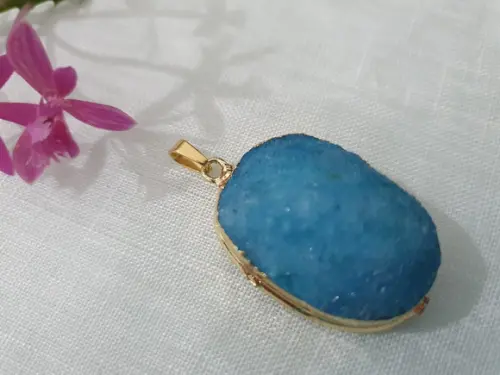 Pingente de Drusa Azul Celeste