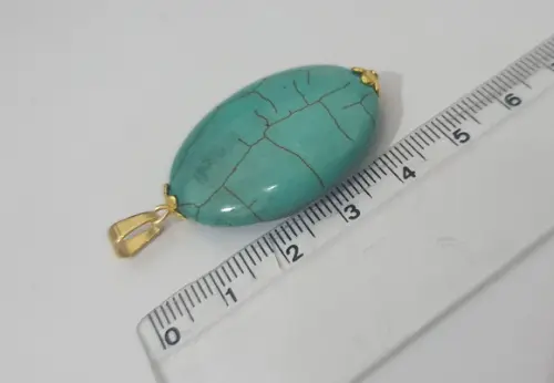 Pingente de Pedra Hawlita Turquesa Azul