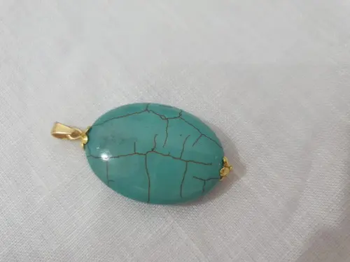 Pingente de Pedra Hawlita Turquesa Azul