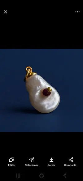 Pingente de Pérola Natural e Pedra Jade Rubi